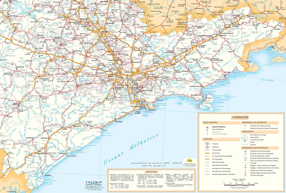 São Paulo autostrada mappa