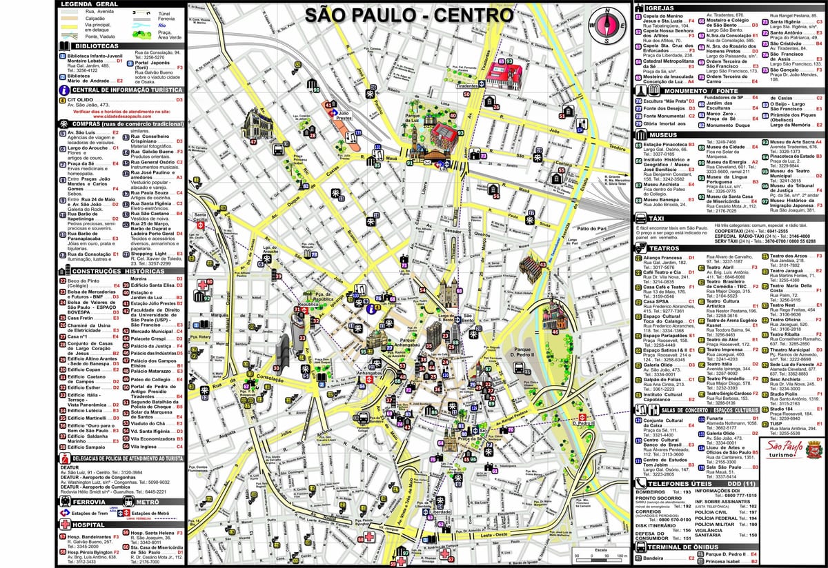 mappa di Sao Paulo centro