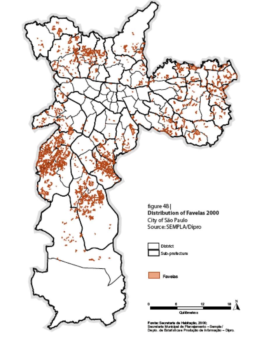 mappa di Sao Paulo favelas