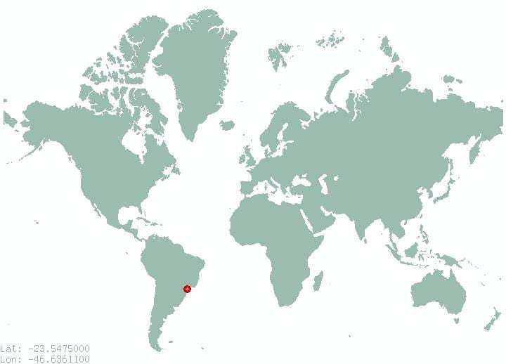 San Paolo (brasile) mappa del mondo
