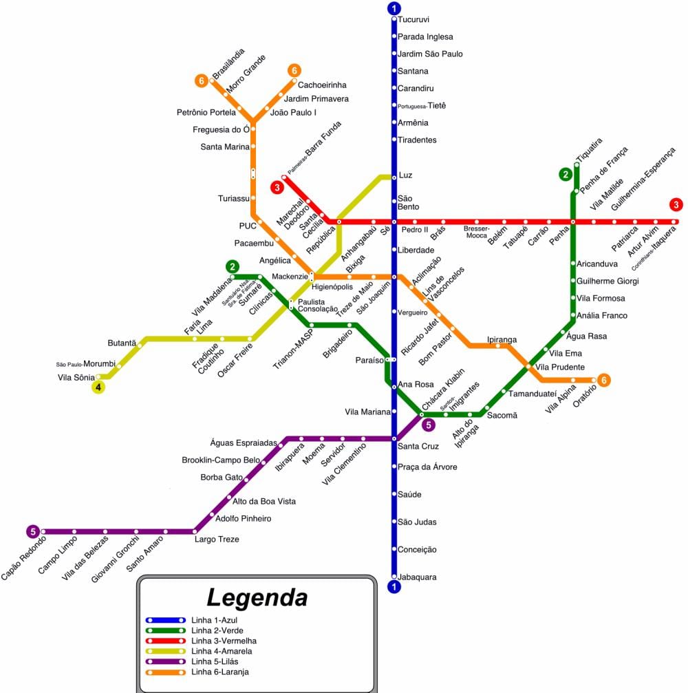 Sao Paulo mappa della metropolitana pdf