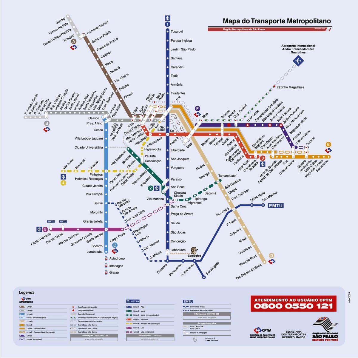 São Paulo mappa di autobus
