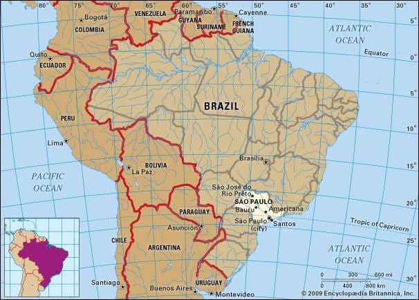 São Paulo mappa geografica