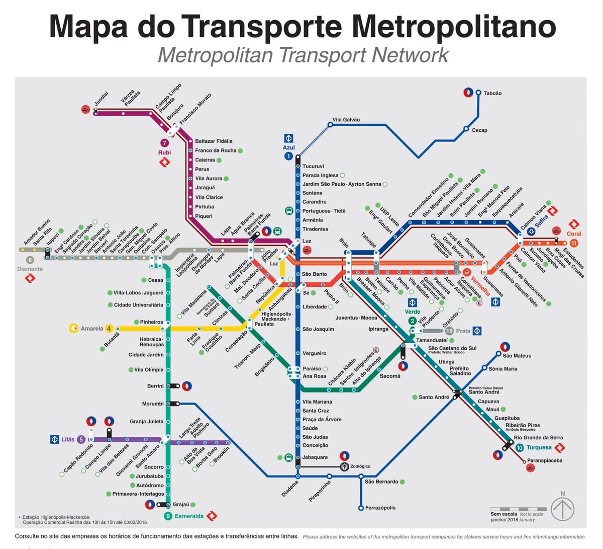 São Paulo trasporto mappa