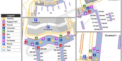 Sao Paulo gru terminal dell'aeroporto mappa