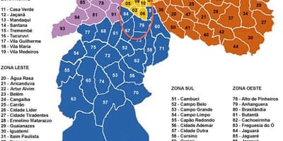 Sao Paulo mappa quartieri